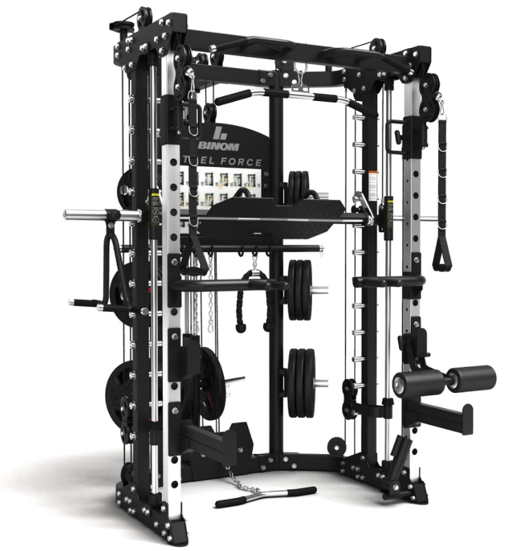 Binom Steel Force B11 Multigym, Doppia Puleggia, Power Rack, Multipower, Leg Press e accessori