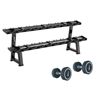 Binom Be Fit BFT18 Pack Rack + 10 x2 Manubri Decagonali